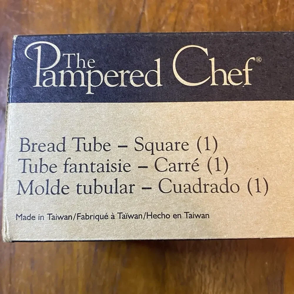 NEW Pampered Chef Bread Tube Square Includes instructions and recipes Stainless